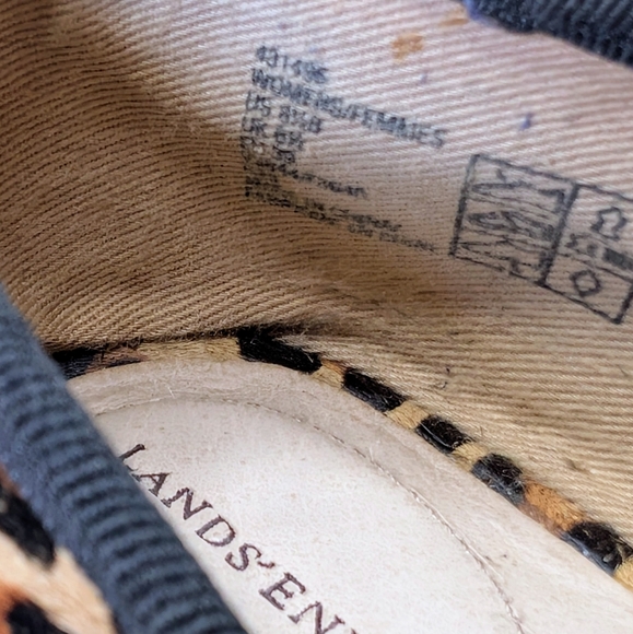 LANDS' END Ballet Flats Leopard Print Calf Hair Classic Slip On Shoe Women's 8 - Picture 7 of 8